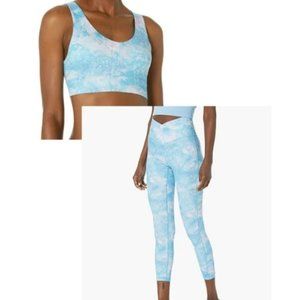 Juicy Couture Sports Bra Aurora Print Twist Back & High Waisted Leggings Size XL
